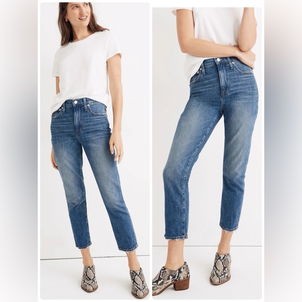 Madewell The High Rise Slim Crop Boyjean in Lavern Wash Size 26